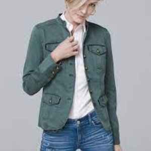 WHBM Olive Button-Front Jacket